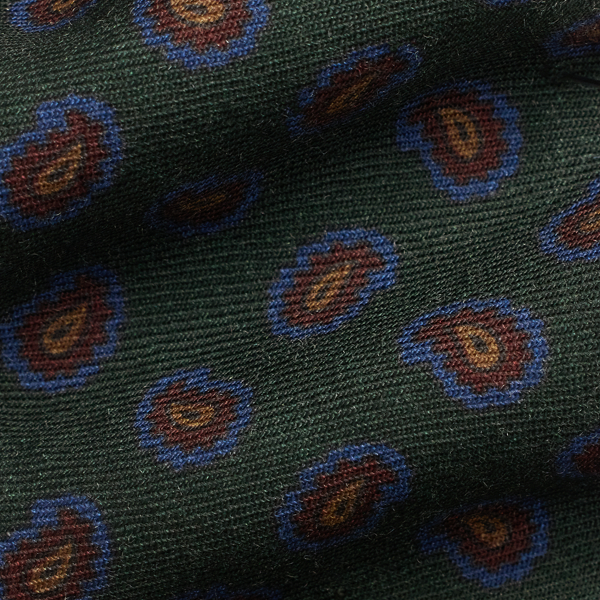 Dark Green Neat Wool Challis Tie Polo Ralph Lauren 3