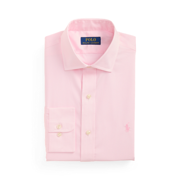 Polo Ralph Lauren 粉色/白色 經典版型條紋府綢襯衫 2