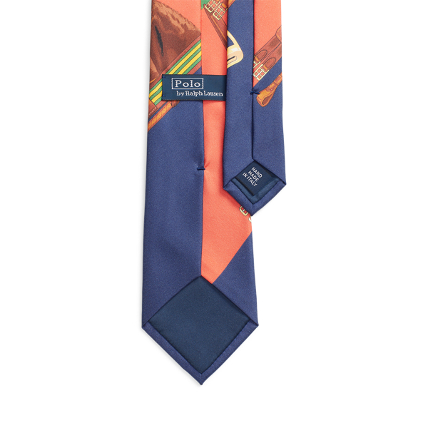 Multi Equestrian-Print Silk Twill Tie Polo Ralph Lauren 2
