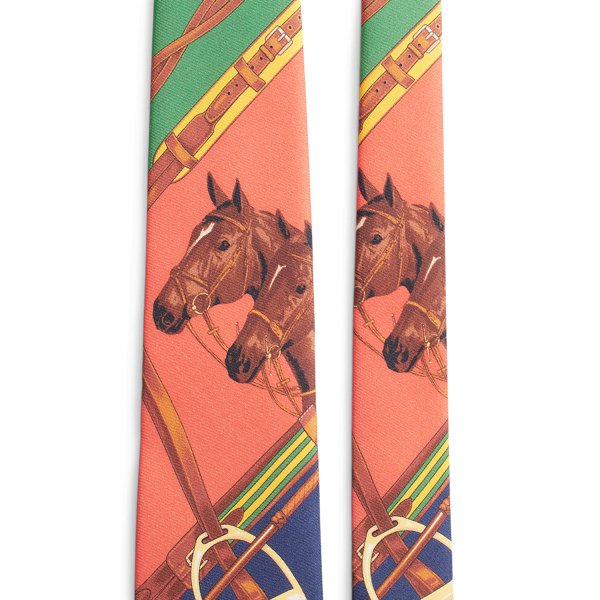 Equestrian-Print Silk Twill Tie