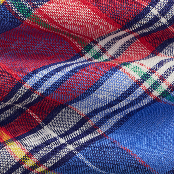 Plaid Slub Linen Tie