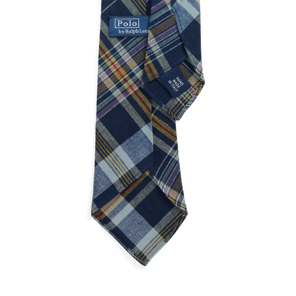 Navy/Grey Vintage-Inspired Plaid Cotton Tie Polo Ralph Lauren 2