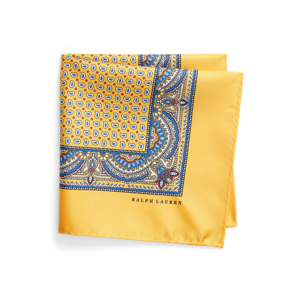 Yellow Pochette à motifs en sergé de soie Polo Ralph Lauren 1