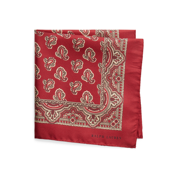 Red/Buff Pochette à motif pin en sergé de soie Polo Ralph Lauren 1