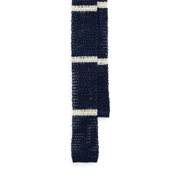 Gestreifte Strickkrawatte aus Leinen