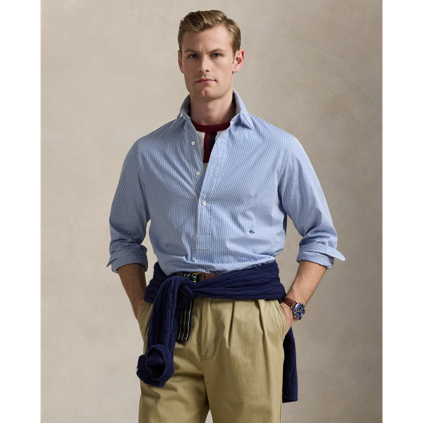 Classic Fit Striped Popover Shirt
