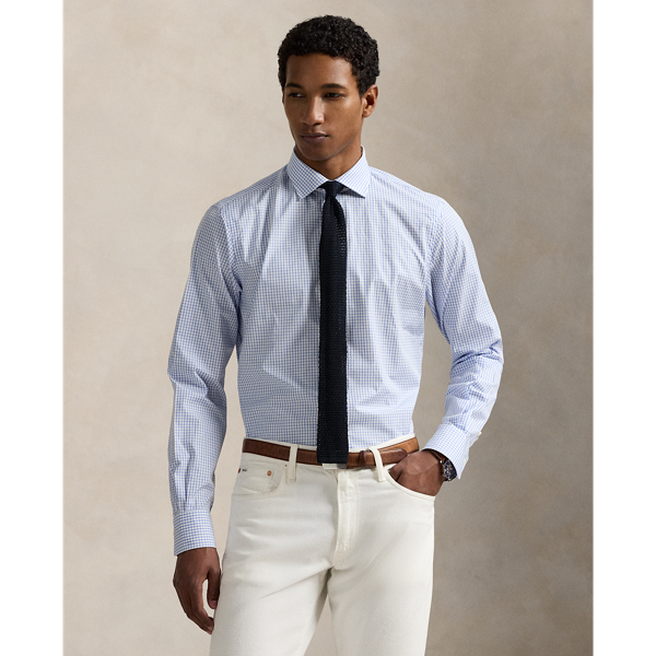White/Blue Kariertes Classic-Fit Popelinehemd Polo Ralph Lauren 1