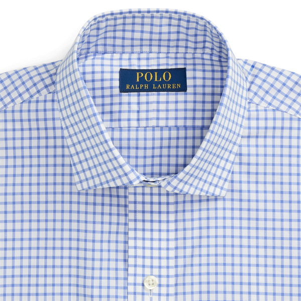 ★★POLO RALPH LAUREN★★ Custom fit poplin shirt blue check Genuine POLO RALPH LAUREN Custom Fit Check Stretch Poplin
