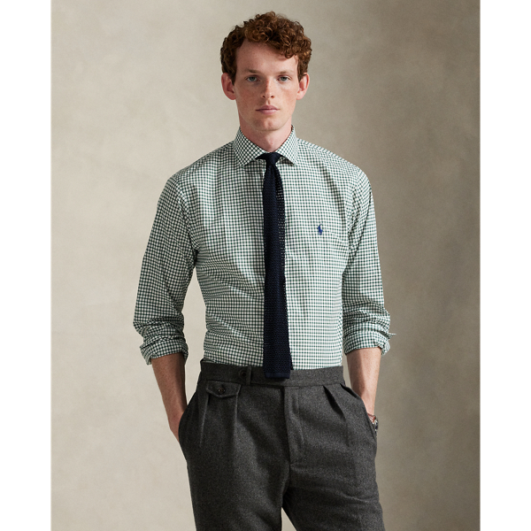 5044d Pine/white Kariertes Custom-Fit Hemd aus Popeline Polo Ralph Lauren 1