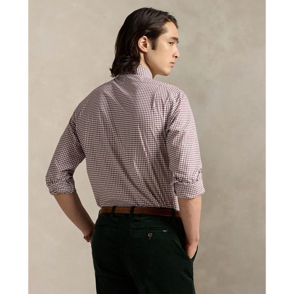 Custom Fit Checked Poplin Shirt