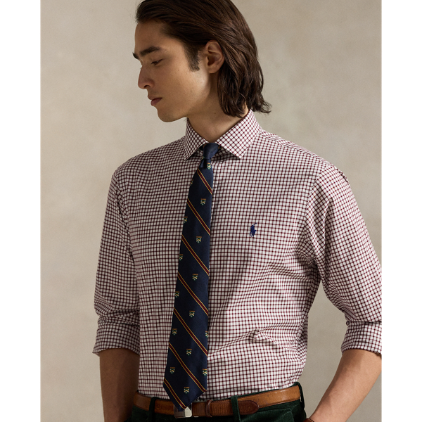 Custom Fit Checked Poplin Shirt