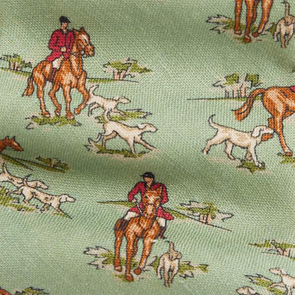 Polo Ralph Lauren 이퀘스트리언 프린트 리넨 타이 그린 3