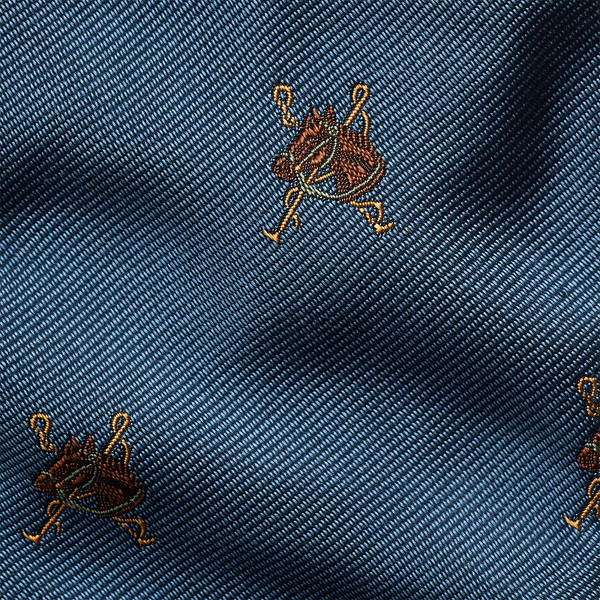 Seidentwill-Fliege mit Reitsportmuster Polo Ralph Lauren in Blau 3