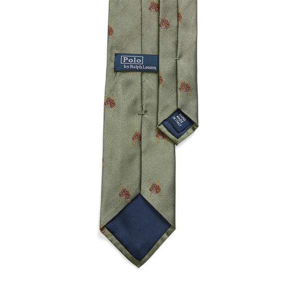 Equestrian-Patterned Silk Twill Tie