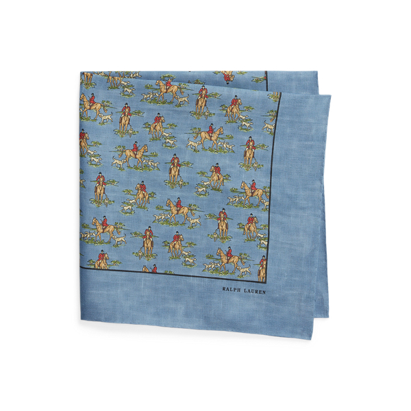 Blue Equestrian-Print Wool Bandanna Polo Ralph Lauren 2