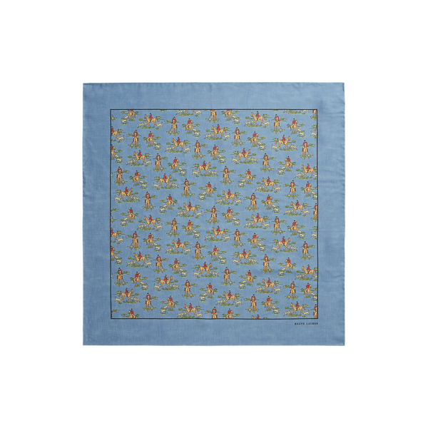 Blue Equestrian-Print Wool Bandanna Polo Ralph Lauren 1