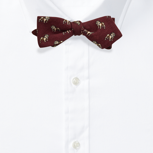 Wine Dog-Print Wool Challis Bow Tie Polo Ralph Lauren 2
