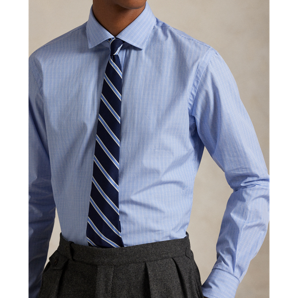Custom Fit Plaid Poplin Shirt