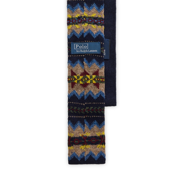 Fair Isle Knit Wool Tie