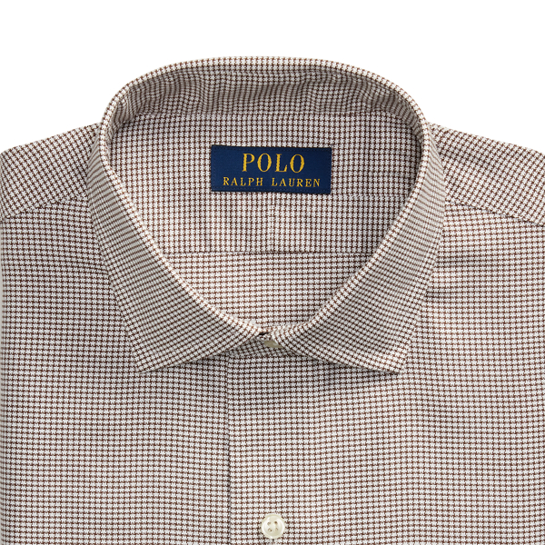 Strukturiertes Custom-Fit Hemd Polo Ralph Lauren in Wei&szlig;/Schokoladenbraun 8