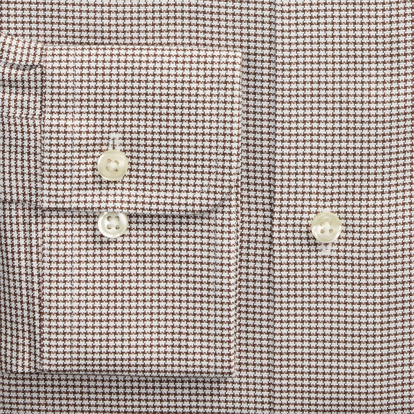 Strukturiertes Custom-Fit Hemd Polo Ralph Lauren in Wei&szlig;/Schokoladenbraun 9