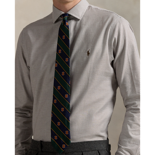 Strukturiertes Custom-Fit Hemd Polo Ralph Lauren in Wei&szlig;/Schokoladenbraun 7