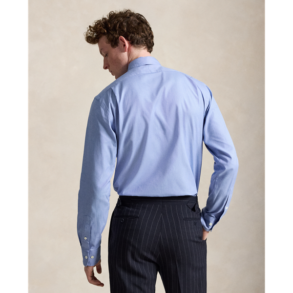 Blue White Custom Fit Textured Shirt Polo Ralph Lauren 5