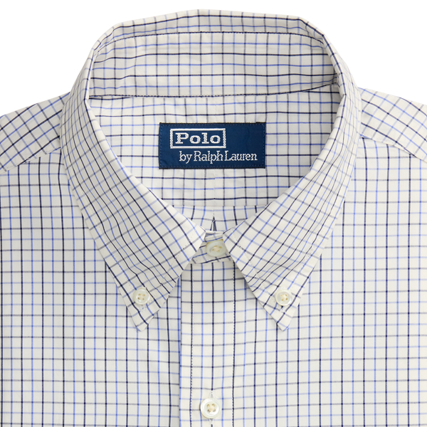 Blue Navy Custom Fit Tattersall Poplin Shirt Polo Ralph Lauren 9