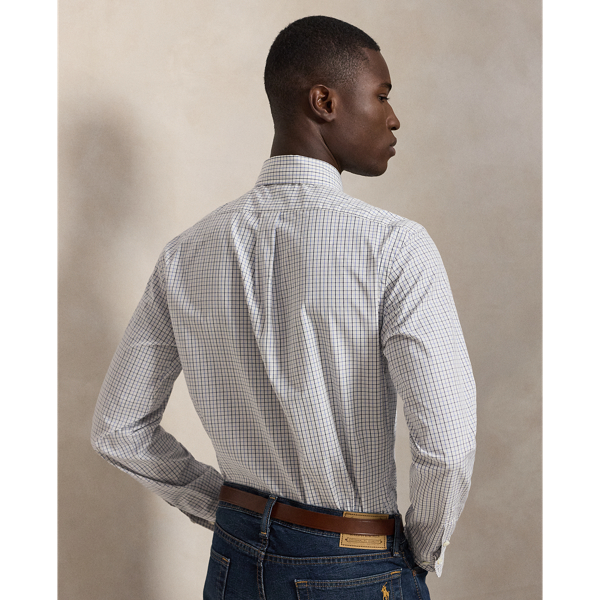 Blue Navy Custom Fit Tattersall Poplin Shirt Polo Ralph Lauren 6