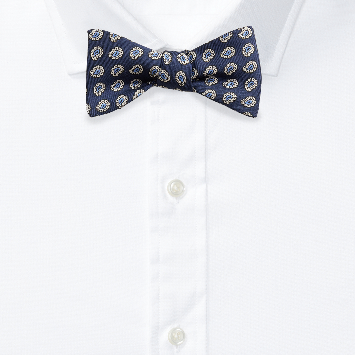 Мужской галстук-бабочка Ralph Lauren Silk Foulard Bow Tie, цвет: Тёмно-синий / Белый — фото 1