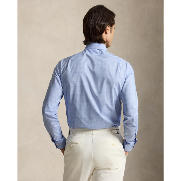 Harbour Island Blue Custom Fit Glen Plaid Poplin Shirt Polo Ralph Lauren 3