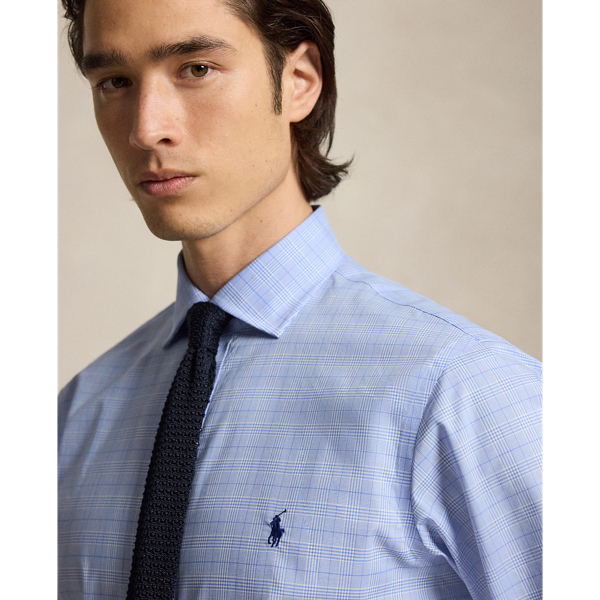 Harbour Island Blue Custom Fit Glen Plaid Poplin Shirt Polo Ralph Lauren 4
