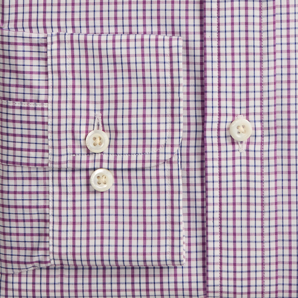 White Purple Multi Custom Fit Checked Poplin Shirt Polo Ralph Lauren 8