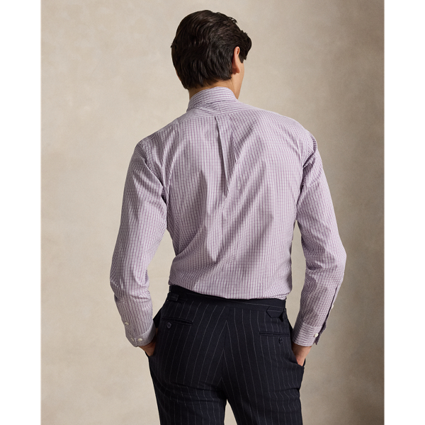 White Purple Multi Custom Fit Checked Poplin Shirt Polo Ralph Lauren 5