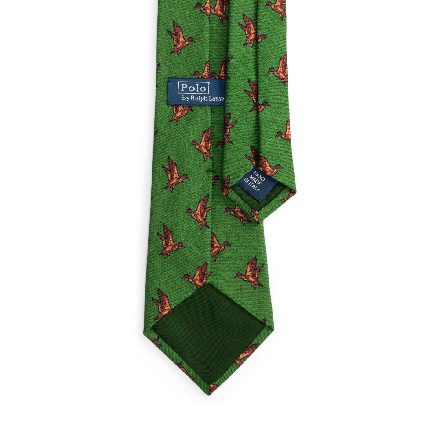 Мужские галстуки Ralph Lauren Duck-Print Wool Challis Tie, цвет: Зелёный — фото 1