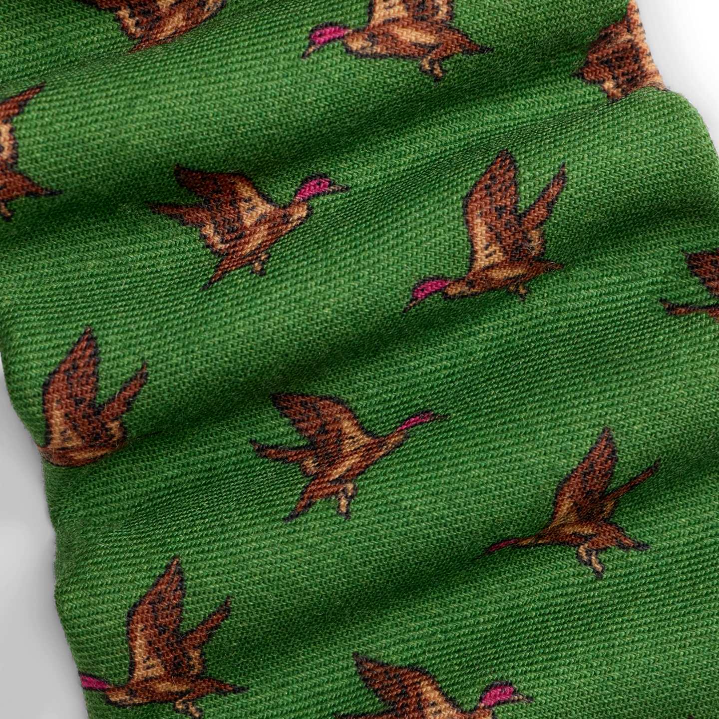Мужские галстуки Ralph Lauren Duck-Print Wool Challis Tie, цвет: Зелёный — фото 2