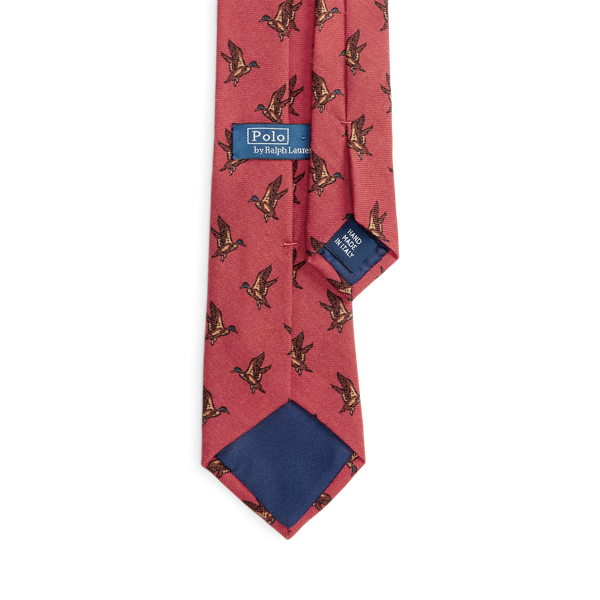 Duck-Print Wool Challis Tie