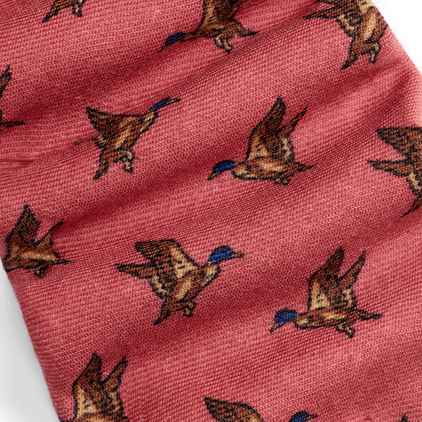 Duck-Print Wool Challis Tie