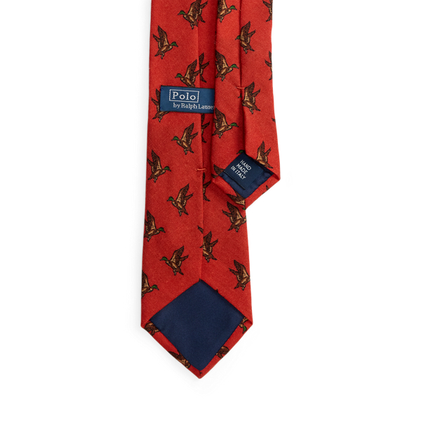 Duck-Print Wool Challis Tie