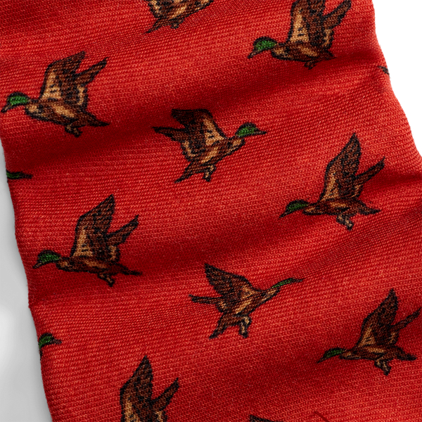 Duck-Print Wool Challis Tie