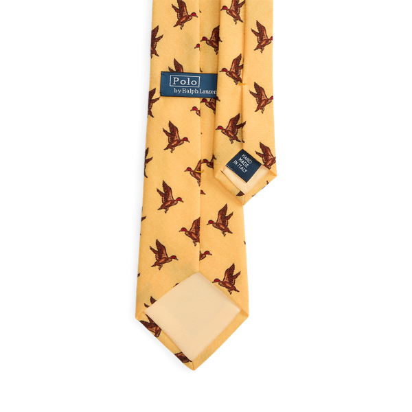 Duck-Print Wool Challis Tie
