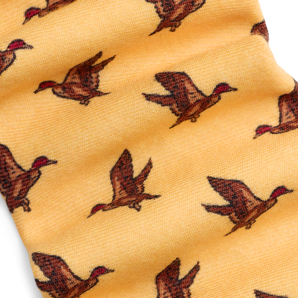 Duck-Print Wool Challis Tie