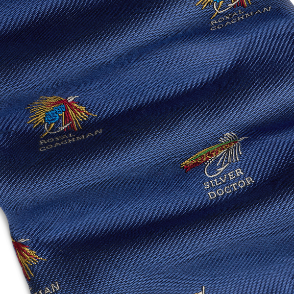 Blue Fishing-Lure Silk Repp Tie Polo Ralph Lauren 3