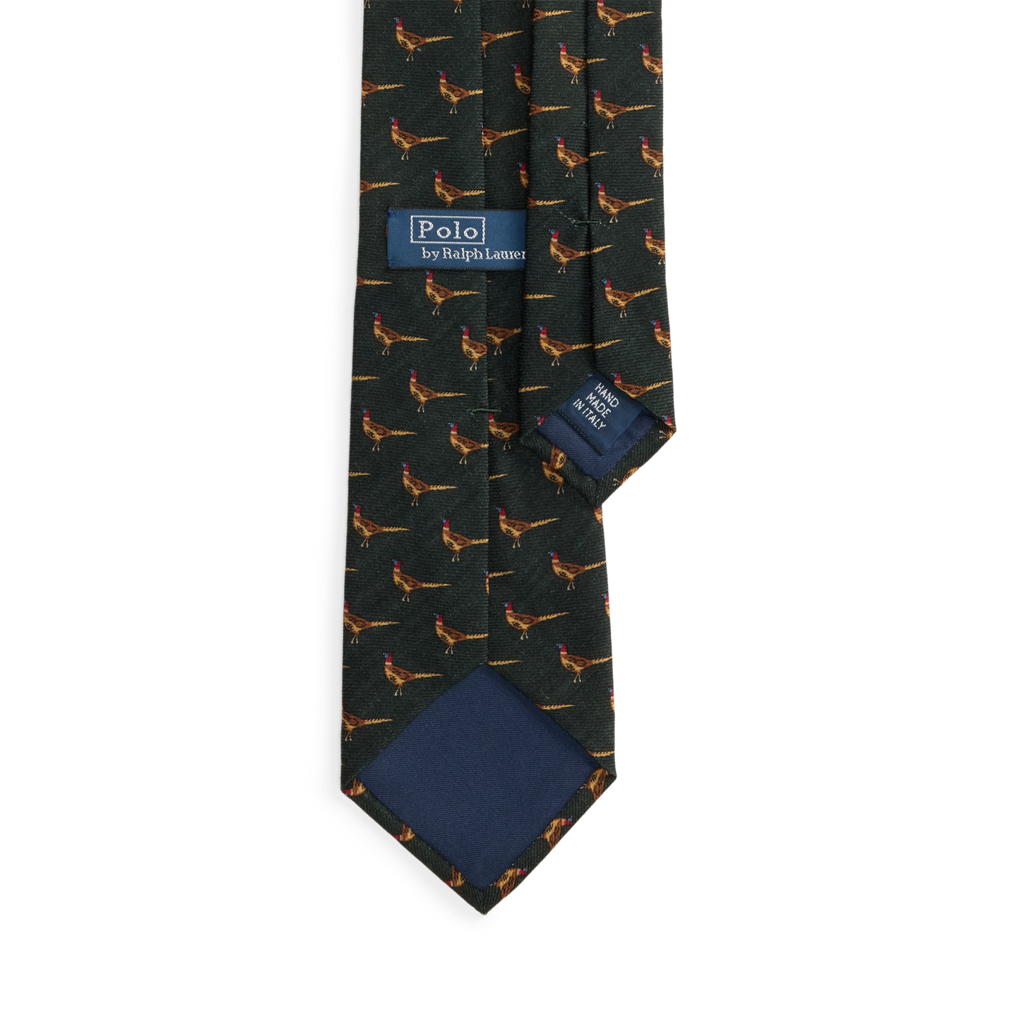 Мужские галстуки Ralph Lauren Pheasant-Print Wool Challis Tie, цвет: Тёмный зелёный — фото 1