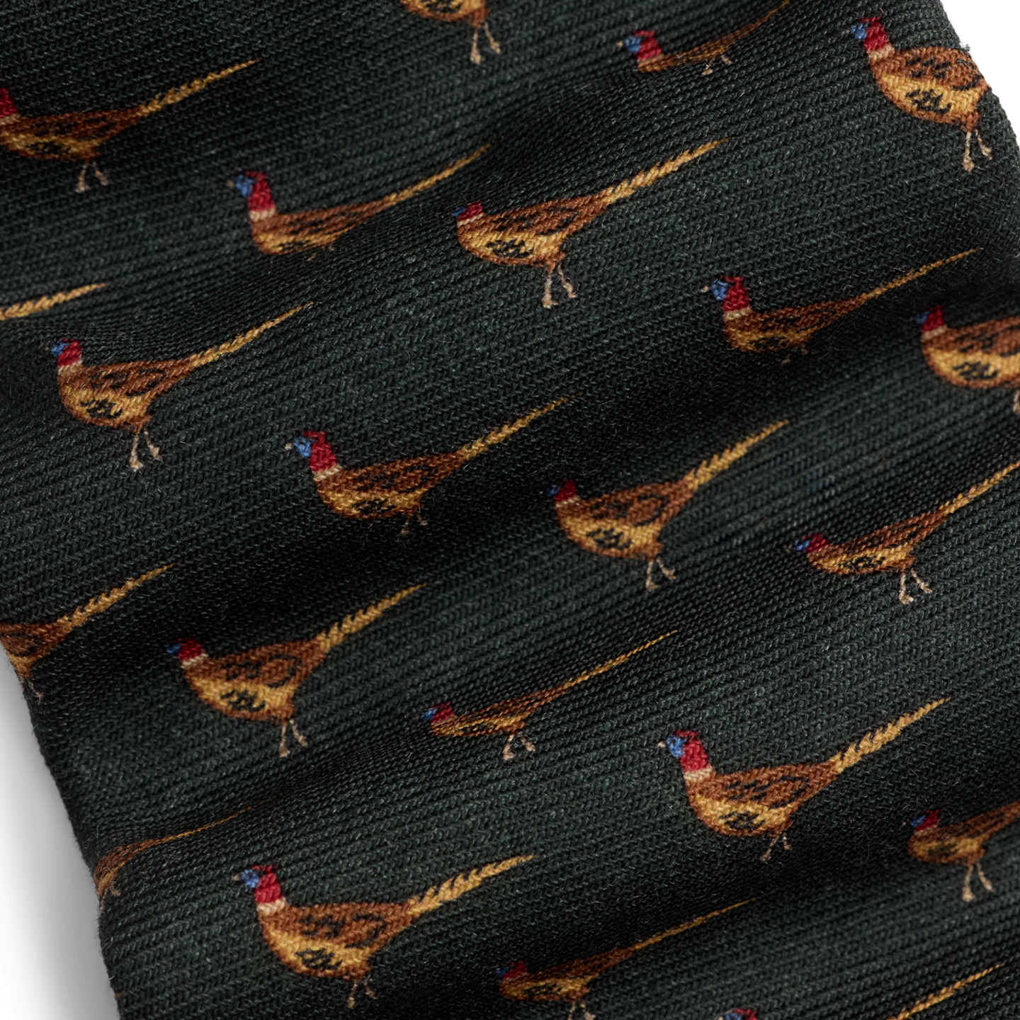 Мужские галстуки Ralph Lauren Pheasant-Print Wool Challis Tie, цвет: Тёмный зелёный — фото 2