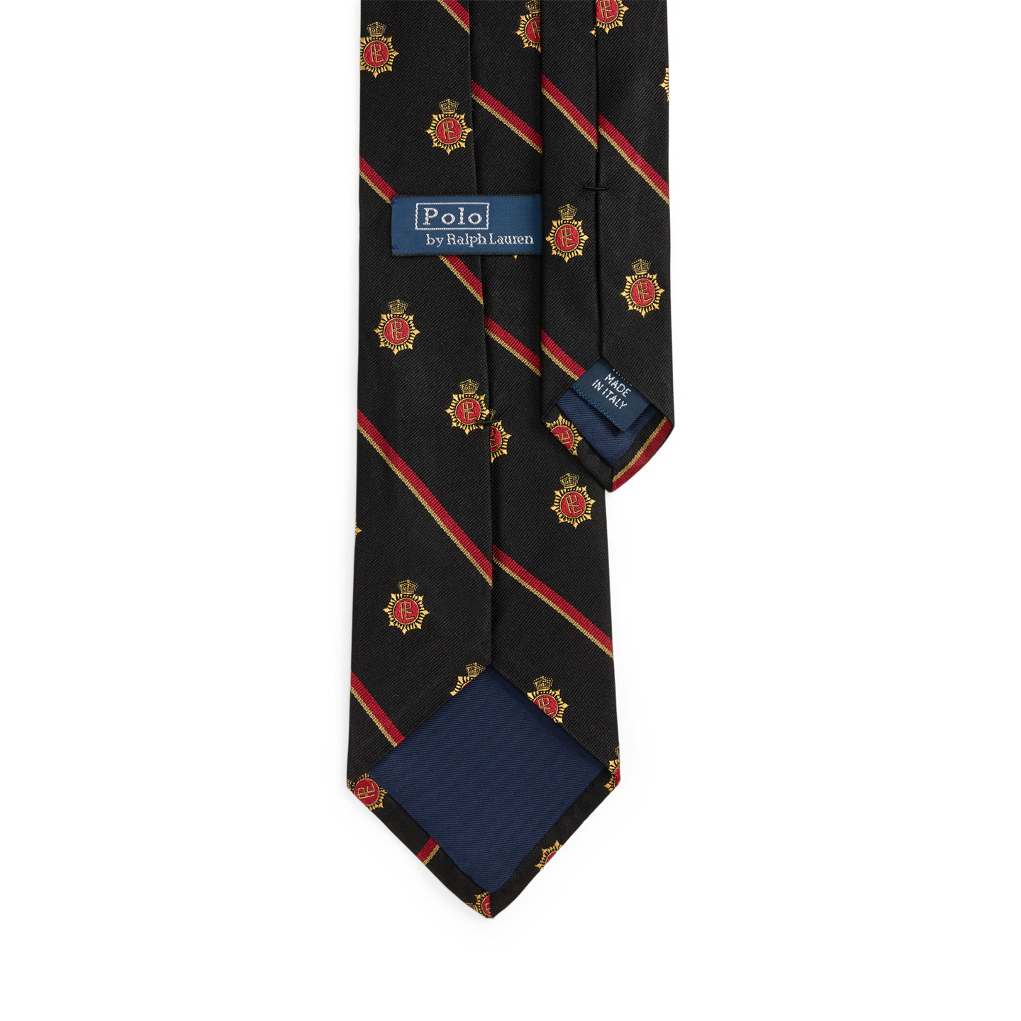 Мужские галстуки Ralph Lauren Striped Silk Club Tie, цвет: Чёрный — фото 1
