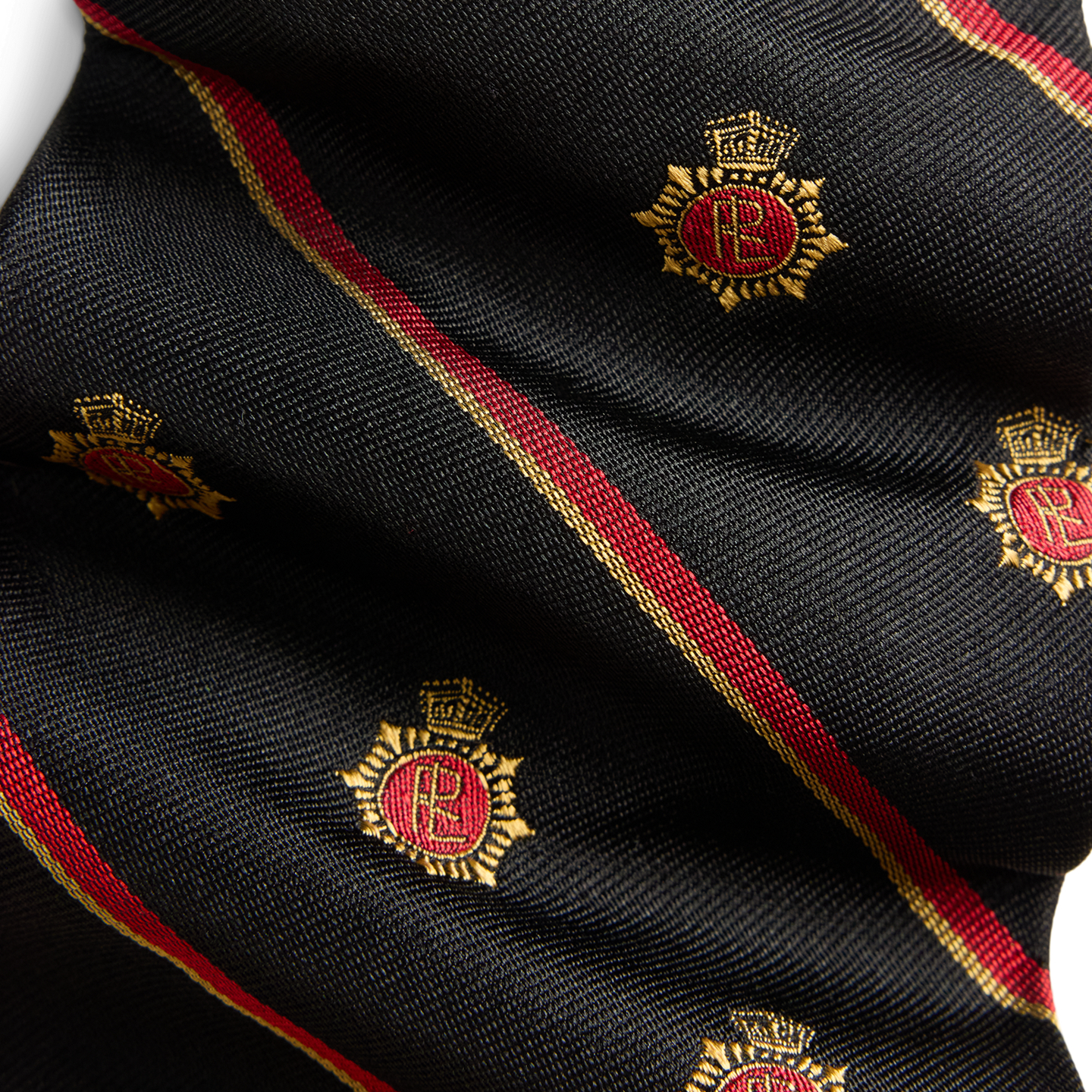 Мужские галстуки Ralph Lauren Striped Silk Club Tie, цвет: Чёрный — фото 2