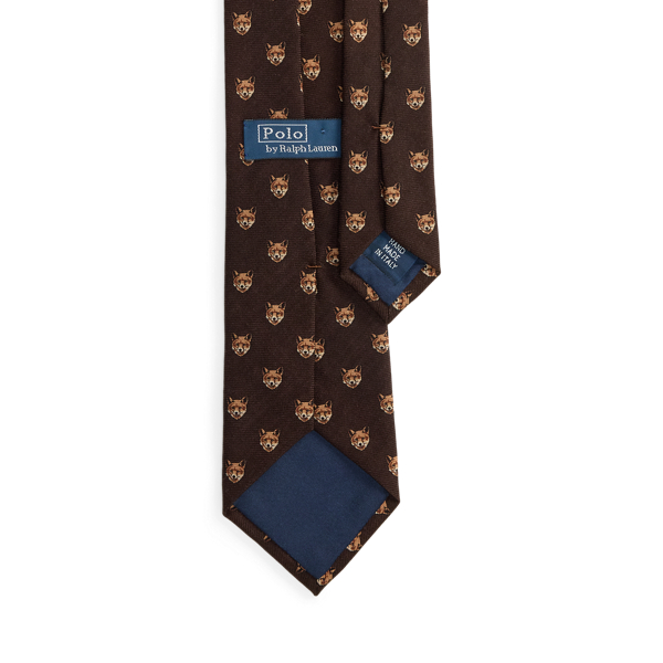 Brown Fox-Print Wool Challis Tie Polo Ralph Lauren 2