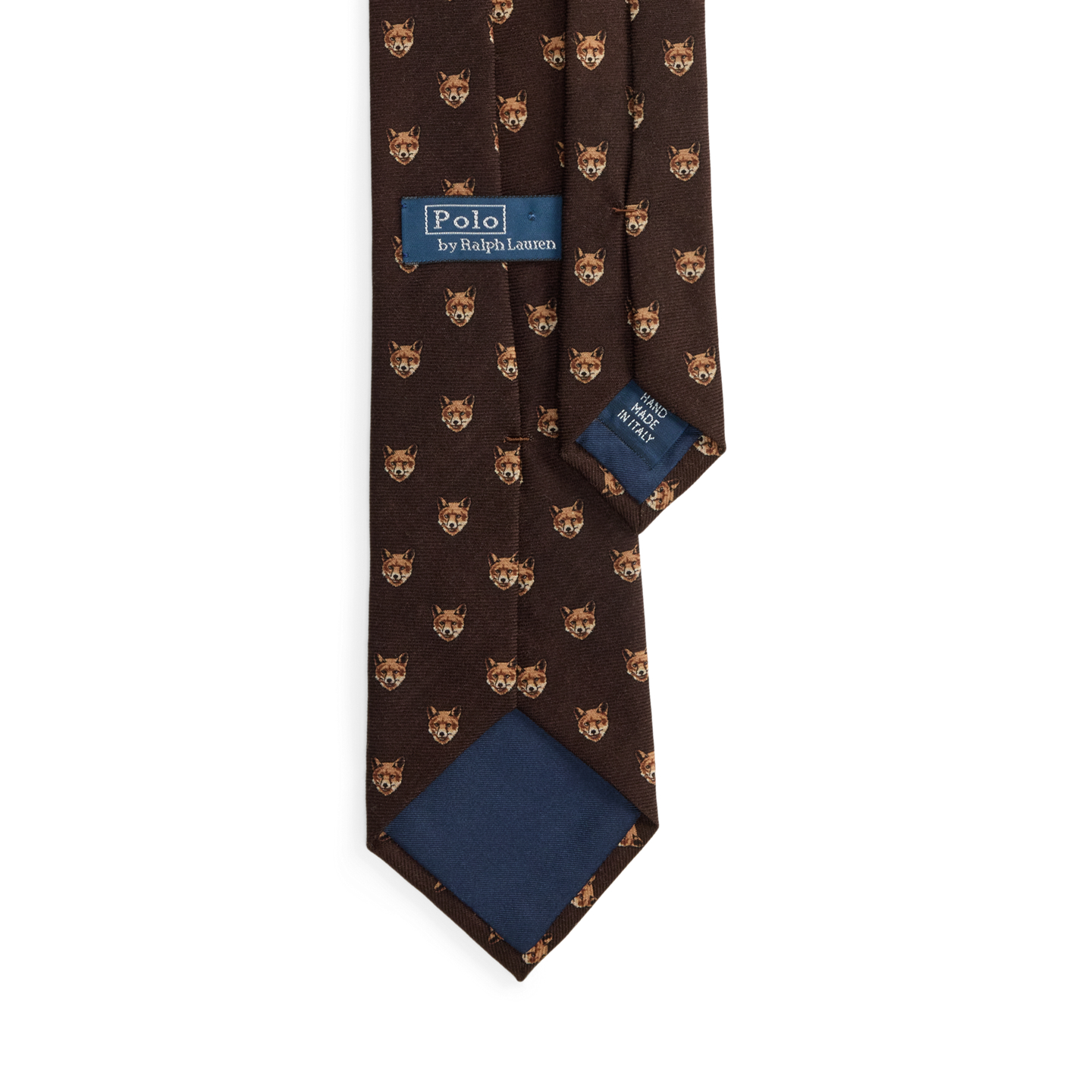 Мужские галстуки Ralph Lauren Fox-Print Wool Challis Tie, цвет: Коричневый — фото 1
