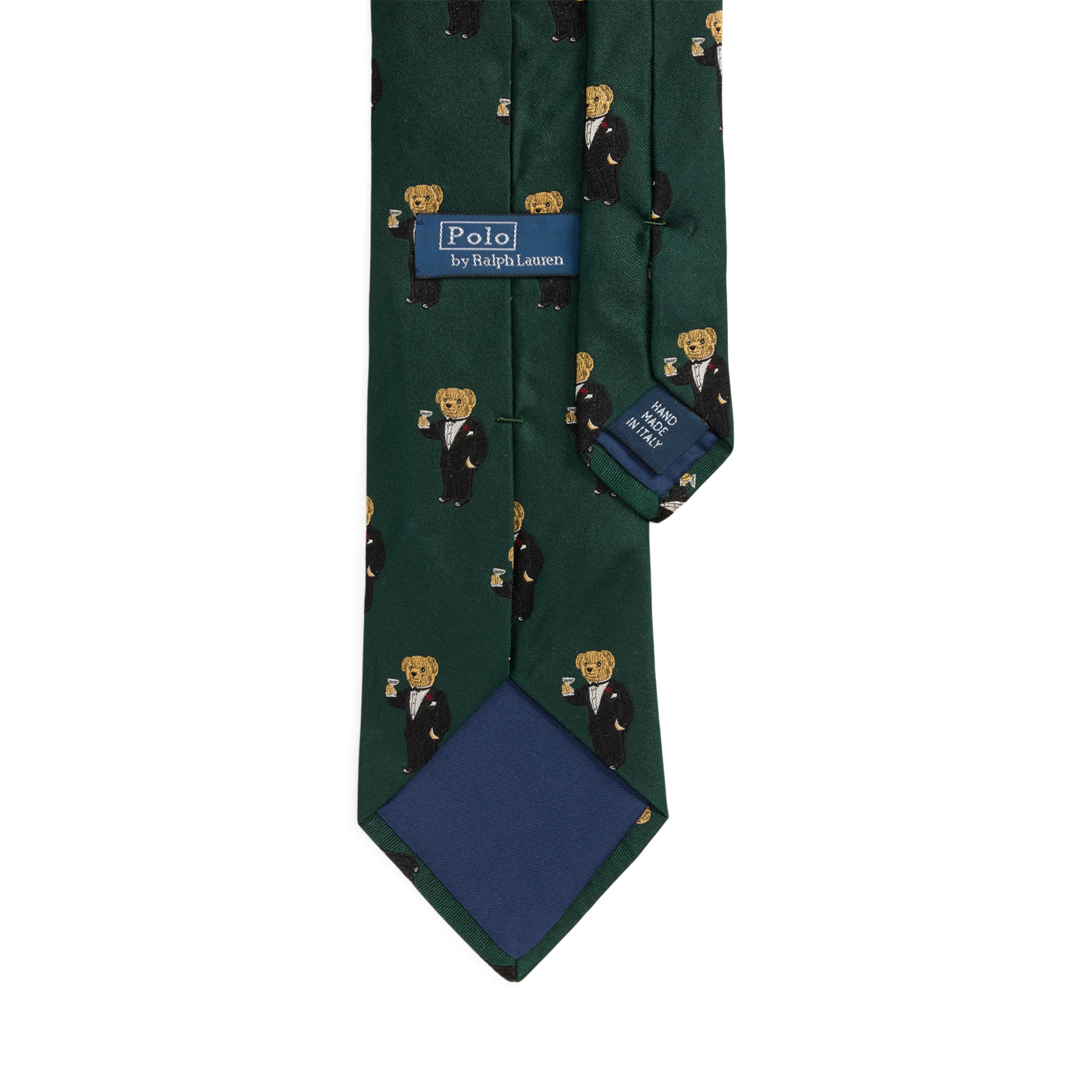 Мужские галстуки Ralph Lauren Graduate Martini Bear Silk Tie, цвет: Тёмный зелёный — фото 1